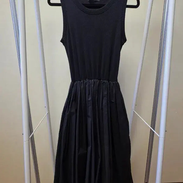 [BUNJANG] Ribbed Layered Long Dress - Black / (새상품) 골지 바스락 레이어드 롱 원피스 블랙