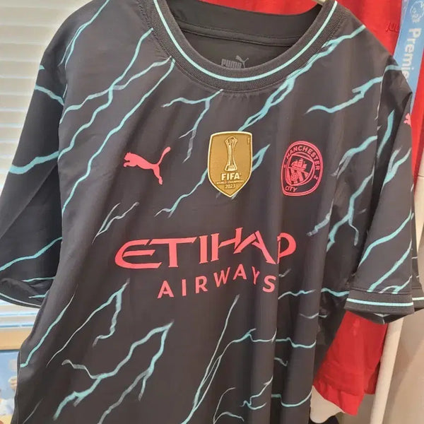 [BUNJANG] Manchester City 23-24 Third Authentic Box Kit Haaland Official Champions Full Printing XL / 23-24 맨체스터시티 써드 어센틱 박스킷 홀란 오피셜 챔스 풀마킹