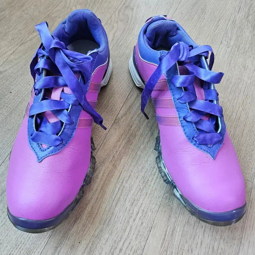 [BUNJANG] Adidas Women's Pink & Purple Spike Golf Shoes 230 / [정품] 아디다스(Adidas) 핑크 & 퍼플 스파이크 여성 골프화230