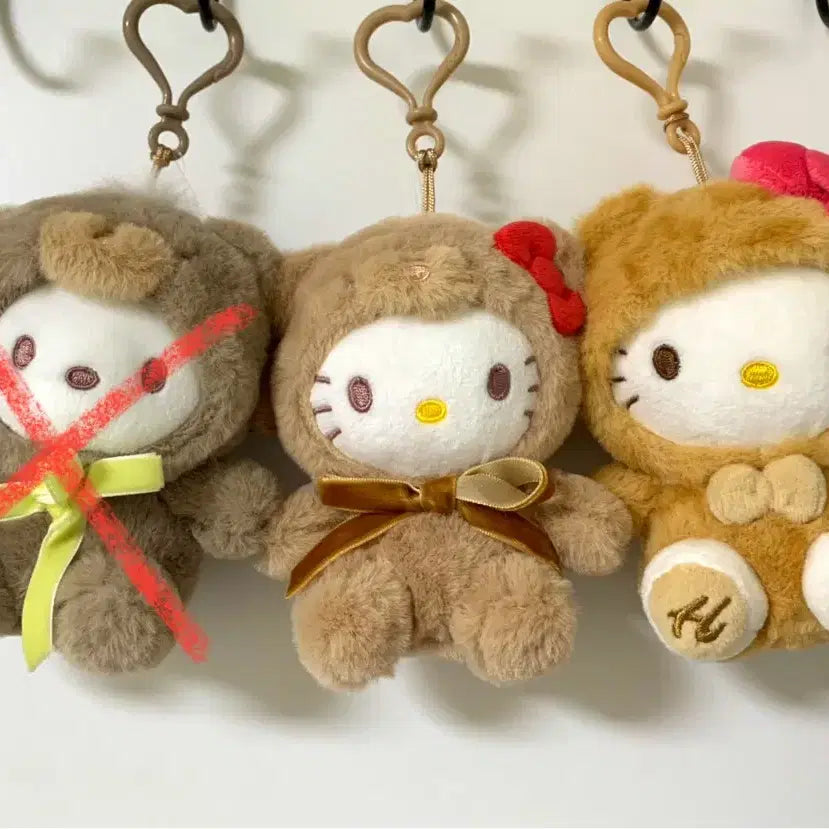 [BUNJANG] Sanrio Latte Bear Hello Kitty Pochacco Leopard Print Keyring Set (3 Types) / 산리오 라떼베어 헬로키티 포차코 호피 키티 키링 3종