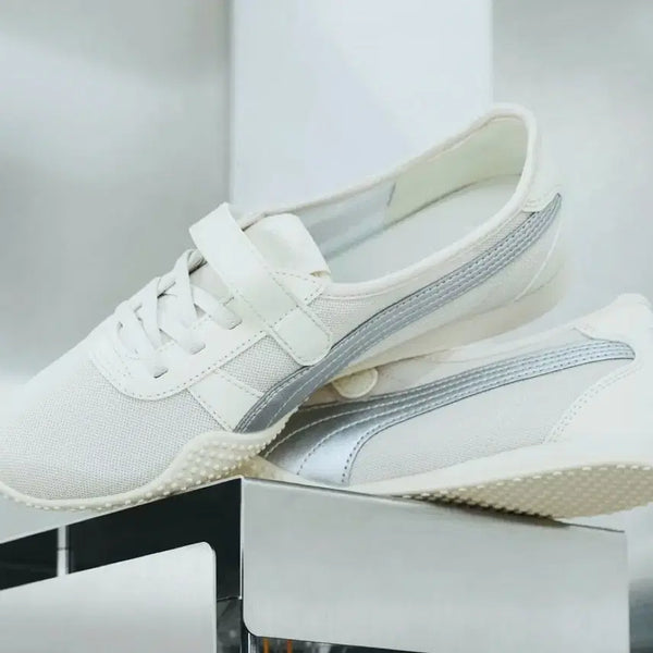 [BUNJANG] Puma Bella V Blush Sugar Almond:Matte Silver:Warm White Sneakers (245) / 푸마 벨라 V 블러시 슈가아몬드:매트실버:웜화이트 245