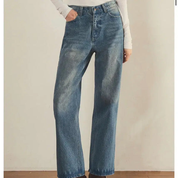 [BUNJANG] Our Nostalgia Sandwashing Straight Denim Jeans (Small) / 새상품 아우어노스텔지아 샌드워싱 스트레이트 데님 청바지 스몰 s 정가7만