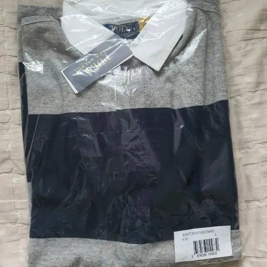 [BUNJANG] Polo Ralph Lauren Iconic Rugby Shirt Navy/Grey L / 폴로 랄프 로렌 아이코닉 럭비 셔츠 그레이/네이비 L (새 제품)