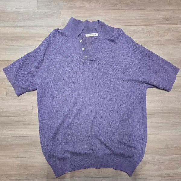 [BUNJANG] INTEMPO MOOD Button Linen Collar Knit Very Peri XL / 인템포무드 버튼 린넨 칼라 니트 베리페리 xl