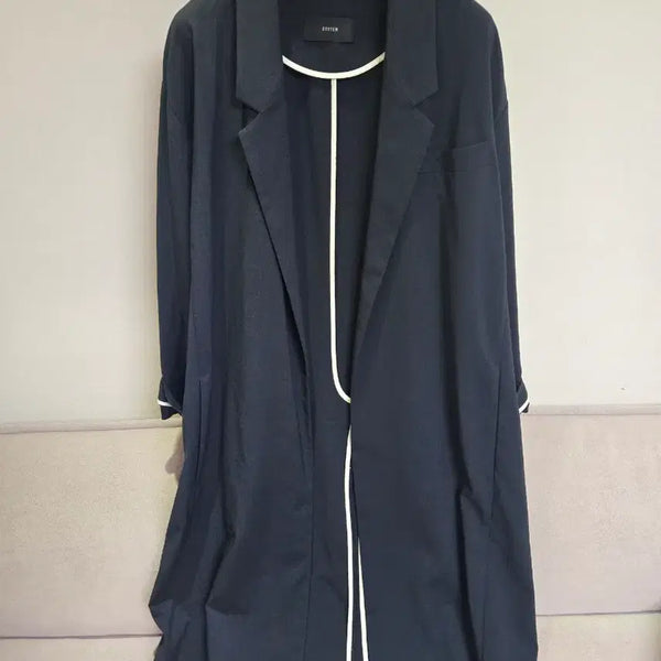 [BUNJANG] System Navy Color-Block Jacket / SYSTEM 시스템 네이비 배색 자켓