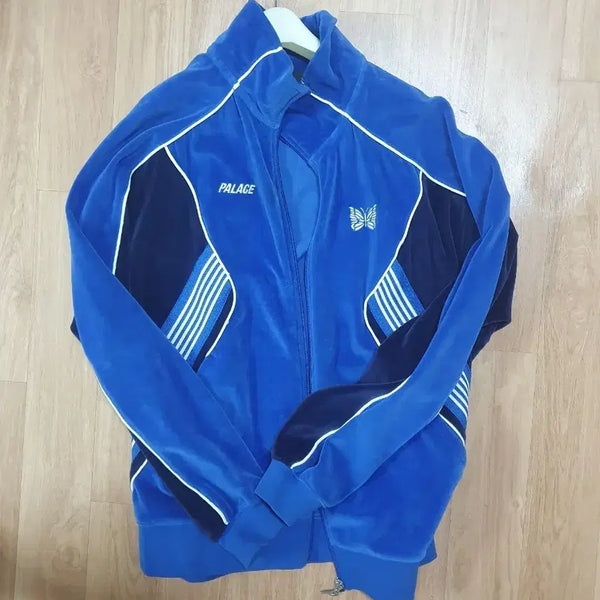 [BUNJANG] Palace x Needles Track Velour Zip-Up Jacket (L) / (L)팔라스 니들스 트랙 벨벳 집업 자켓