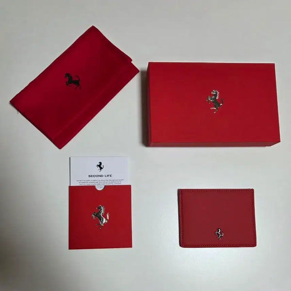 [BUNJANG] Ferrari Card Holder Red Leather / 페라리 카드지갑 레드