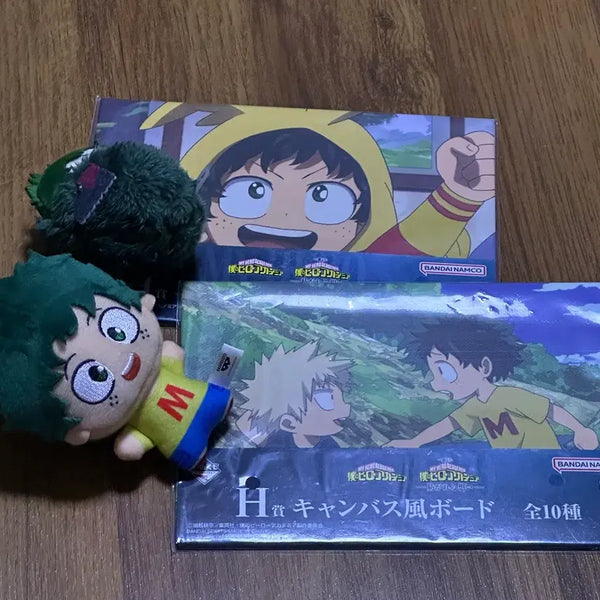 [BUNJANG] My Hero Academia Izuku Midoriya Canvas Board & Plush Bundle Set / [일괄] 나히아 미도리야 캔버스 보드 + 누이