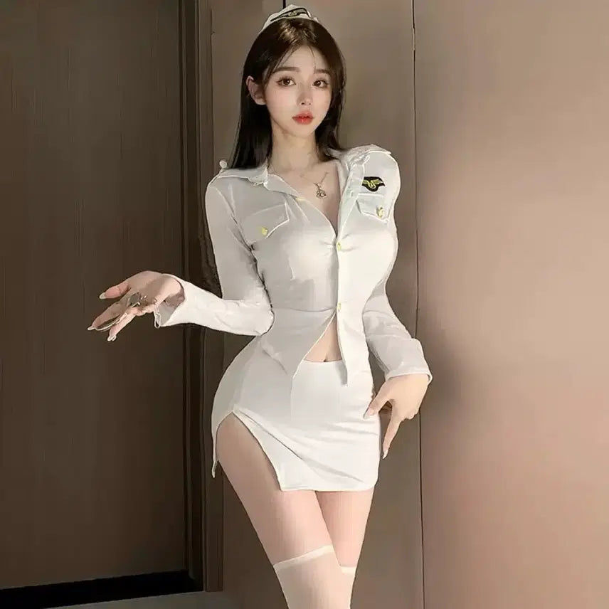 [BUNJANG] Stewardess Cosplay Costume Set / 스튜어디스 코스프레 의상