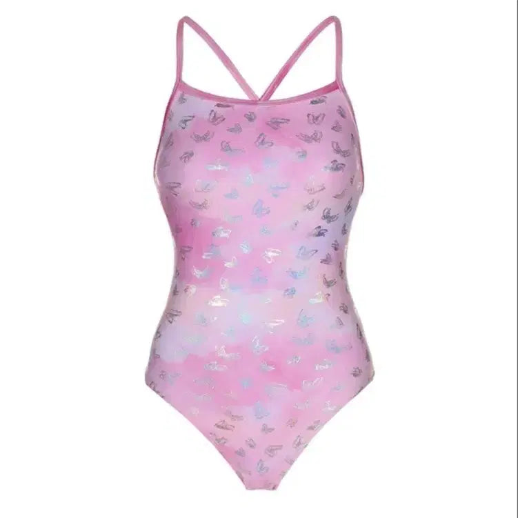 [BUNJANG] Sonya Rykiel Hologram Butterfly Swimsuit Pink / 소냐레바이 홀로그램 버터플라이 수영복 핑크