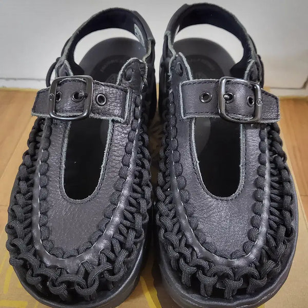 [BUNJANG] Kinn Unique Platform Mary Jane Sandals (Black Smooth Leather) / 유니크 플랫폼 샌들-소가죽(BLACK SMOOTH LEA) 230