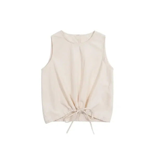[BUNJANG] Women's Sleeveless Blouse with Tie Detail / 여성F/ IRE 묶음 포인트 민소매 블라우스 IV 3-177