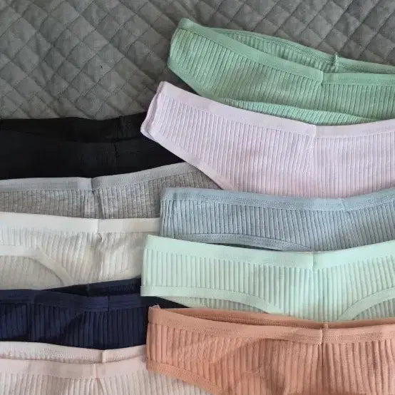 [BUNJANG] Ribbed Cotton Spandex Women's Underwear Set / 골지 면 스판 여성 속옷 세트