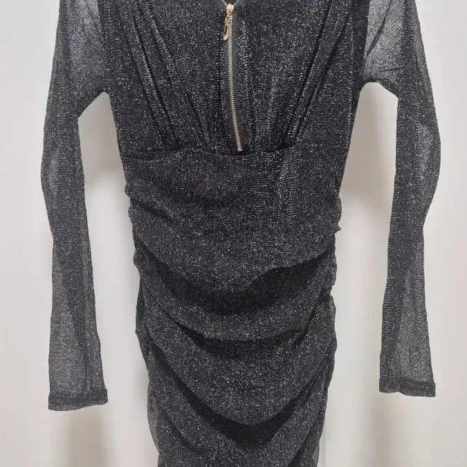 [BUNJANG] Black Metallic Shirring Mini Dress / 섹시원피스 블랙메탈릭