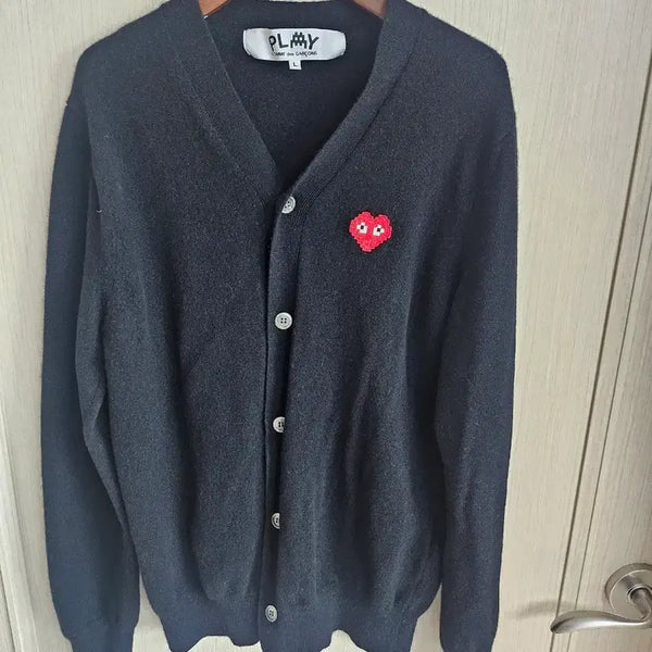 [BUNJANG] Comme des Garçons Play Black Cardigan L / 꼼데가르송 플레이 블랙 가디건 L