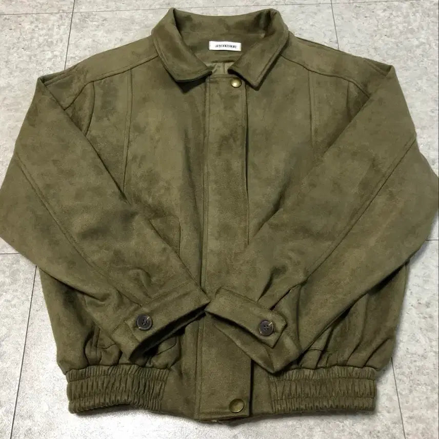 [BUNJANG] Anynewmore Suede Collar Blouson Jacket Khaki / 애니원모어 스웨이드 카라 블루종 자켓 카키색 새상품