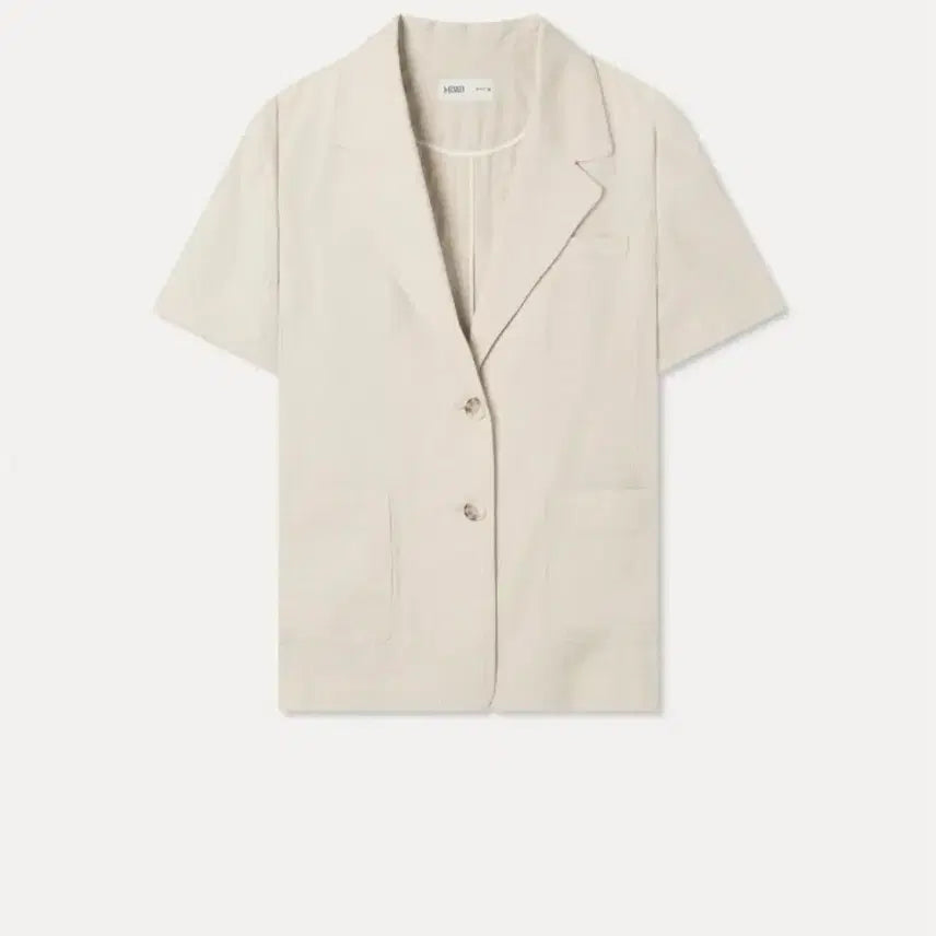 [BUNJANG] Mixxo Wrinkle-Free Tailored Semi Oversized Short-Sleeve Jacket Oatmeal Melange / 미쏘 링클프리 테일러드 세미 오버핏 반팔자켓_MIWJKG51PB