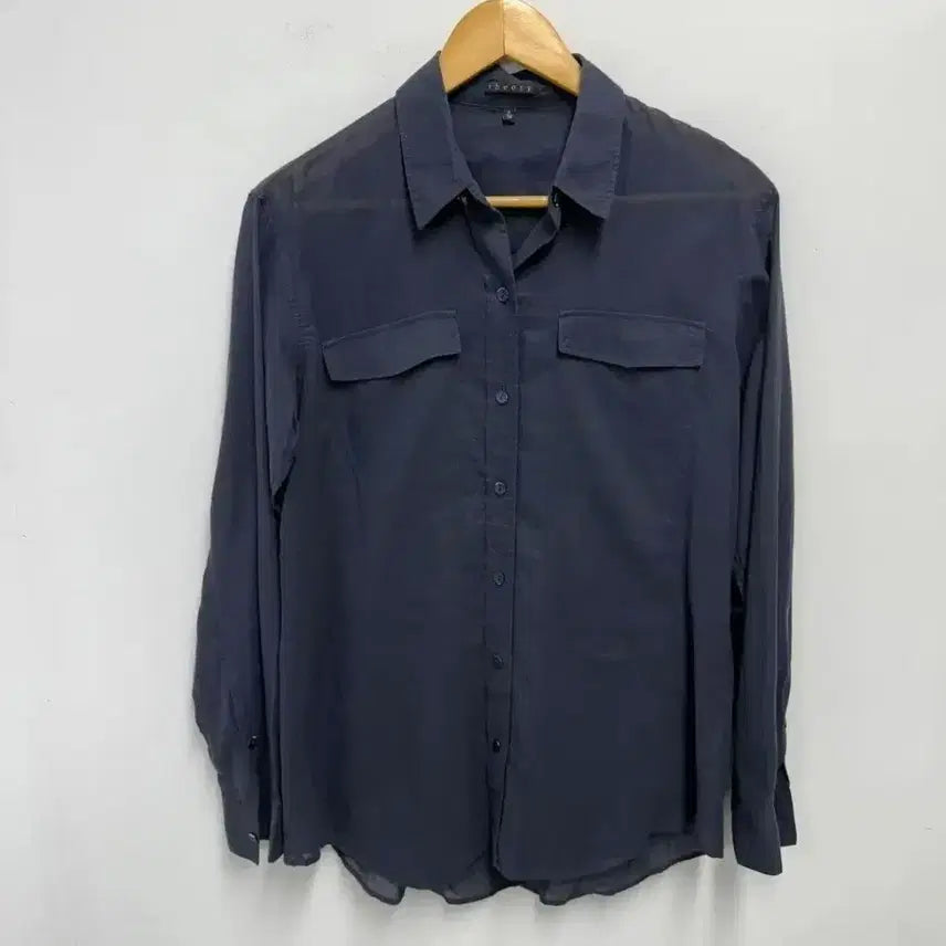 [BUNJANG] Theory Pocket Detail Shirt Navy / 띠어리 포켓 장식 셔츠 남방 네이비 0