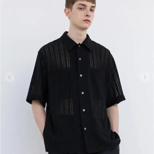 [BUNJANG] Insilence Crochet Shirt Black S / 인사일런스 크로셰 셔츠 블랙 S