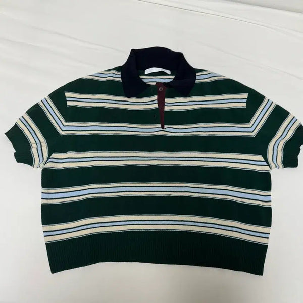[BUNJANG] Vov Striped Collar Knit / 보브 스트라이프 카라니트