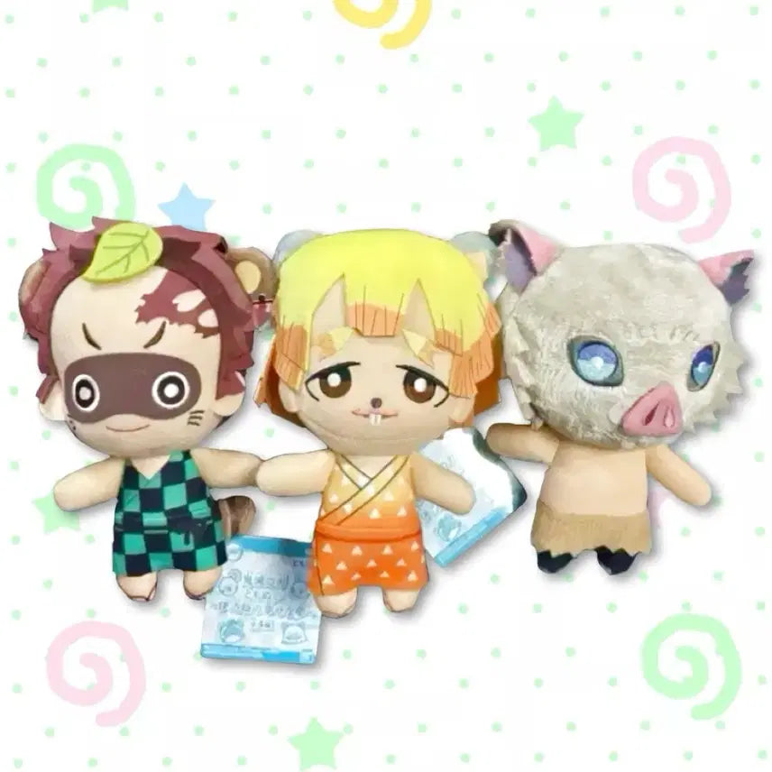 [BUNJANG] Demon Slayer: Kimetsu no Yaiba Mugen Train Tanjiro, Zenitsu, Inosuke Tomonui Doll Bundle Set / (일괄) 귀멸의칼날 무한열차 탄지로 젠이츠 이노스케 토모누이 인형