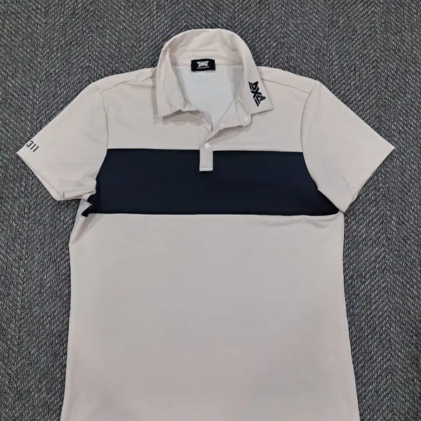 [BUNJANG] PXG Men's Short Sleeve Golf Polo Shirt (Size 100) / 남성100)PXG 남성 골프 반팔 카라티 아이보리/블랙