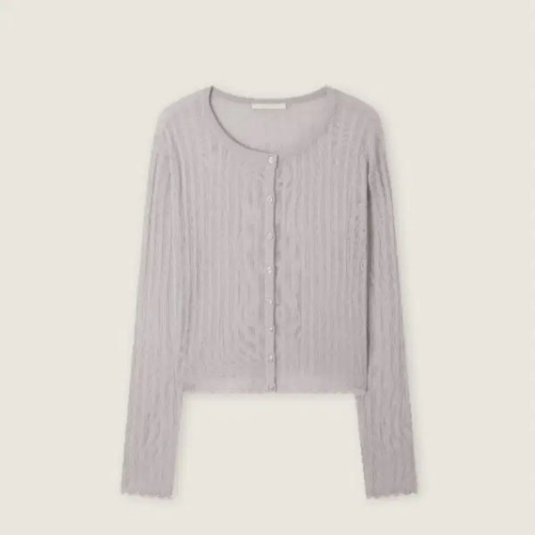 [BUNJANG] Roem Linen Ribbed Cardigan / 로엠 린넨 긴팔 골지가디건 RMCKG25R98