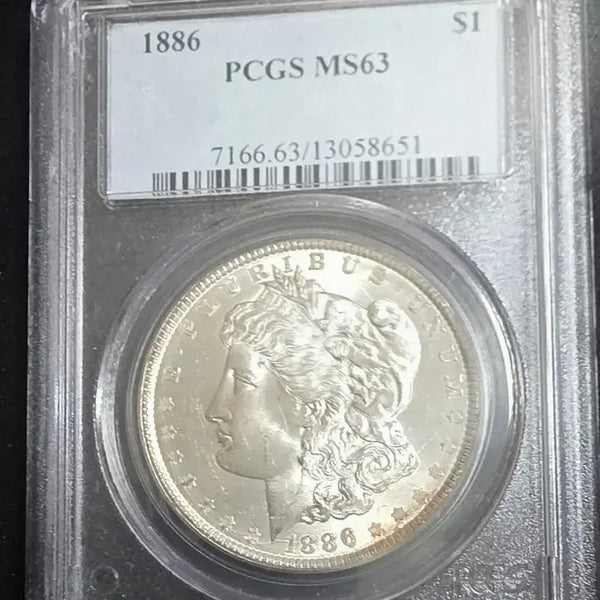 [BUNJANG] 1886 Morgan Dollar MS63 PCGS Graded Slab Coin / 1886년 모건달러 ms63등급