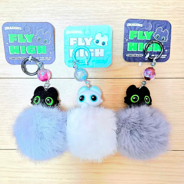[BUNJANG] How to Train Your Dragon Toothless Pom Pom Keychain / 드래곤 길들이기 투슬리스 폼폼 키링 팝니다~