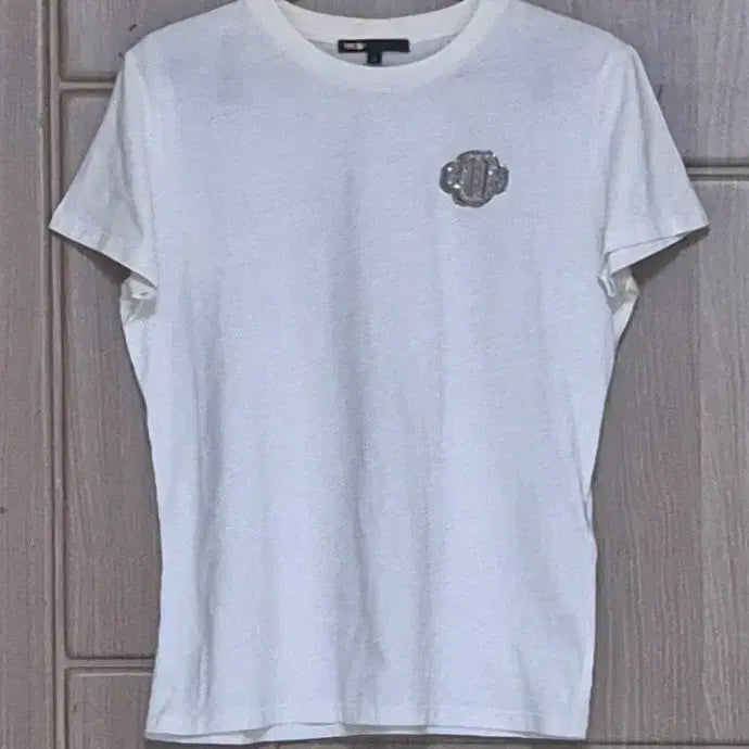 [BUNJANG] Maje Cubic Logo Short Sleeve T-Shirt White / 마쥬 큐빅 로고 반팔 티셔츠(여성)1