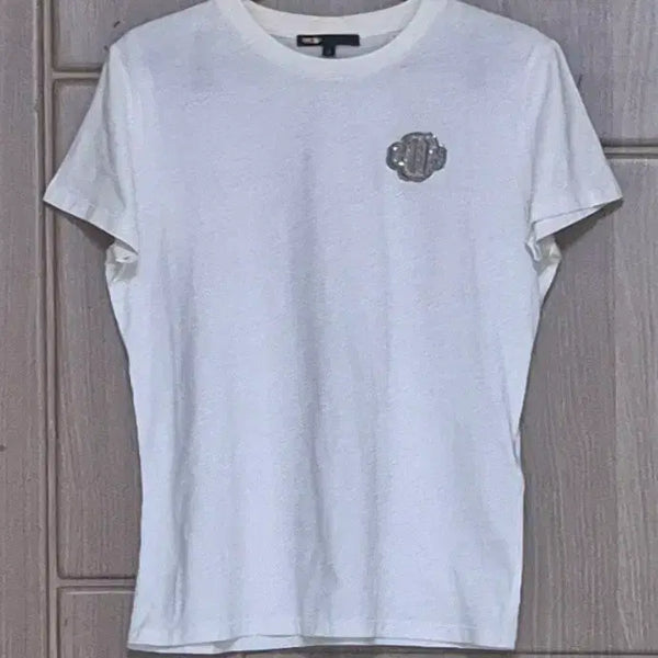 [BUNJANG] Maje Cubic Logo Short Sleeve T-Shirt White / 마쥬 큐빅 로고 반팔 티셔츠(여성)1