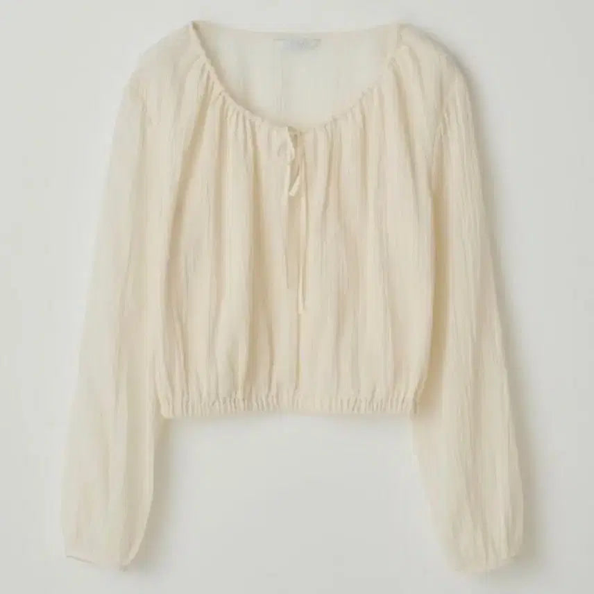 [BUNJANG] TANATT Banding Crop Blouse Cream / 타낫 밴딩 크롭 블라우스 크림 새상품