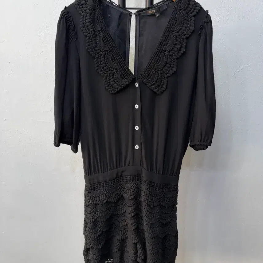 [BUNJANG] Maje Black Lace Long Dress Size 36 / 정품) maje 마쥬 블랙 레이스 원피스 36