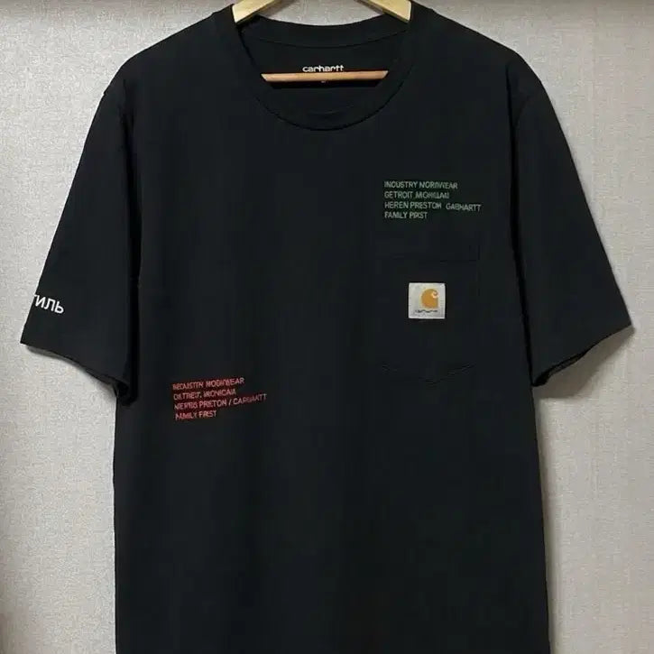 [BUNJANG] Carhartt x Heron Preston Collaboration Black T-Shirt / 칼하트 x 헤론프레스톤 콜라보 반팔 블랙