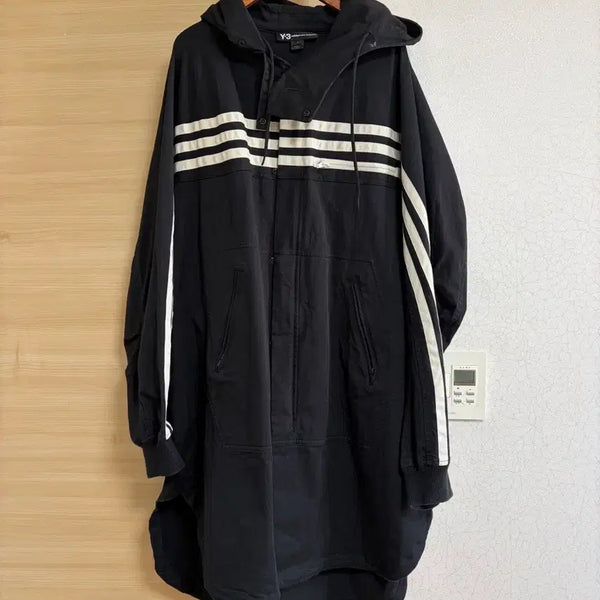 [BUNJANG] Y-3 Black Hooded Trench Coat / Y-3 블랙 후드 코트