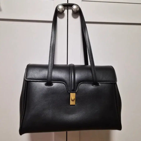 [BUNJANG] Leather Big Shoulder Bag / 가죽 빅숄더백(블랙, 브라운)