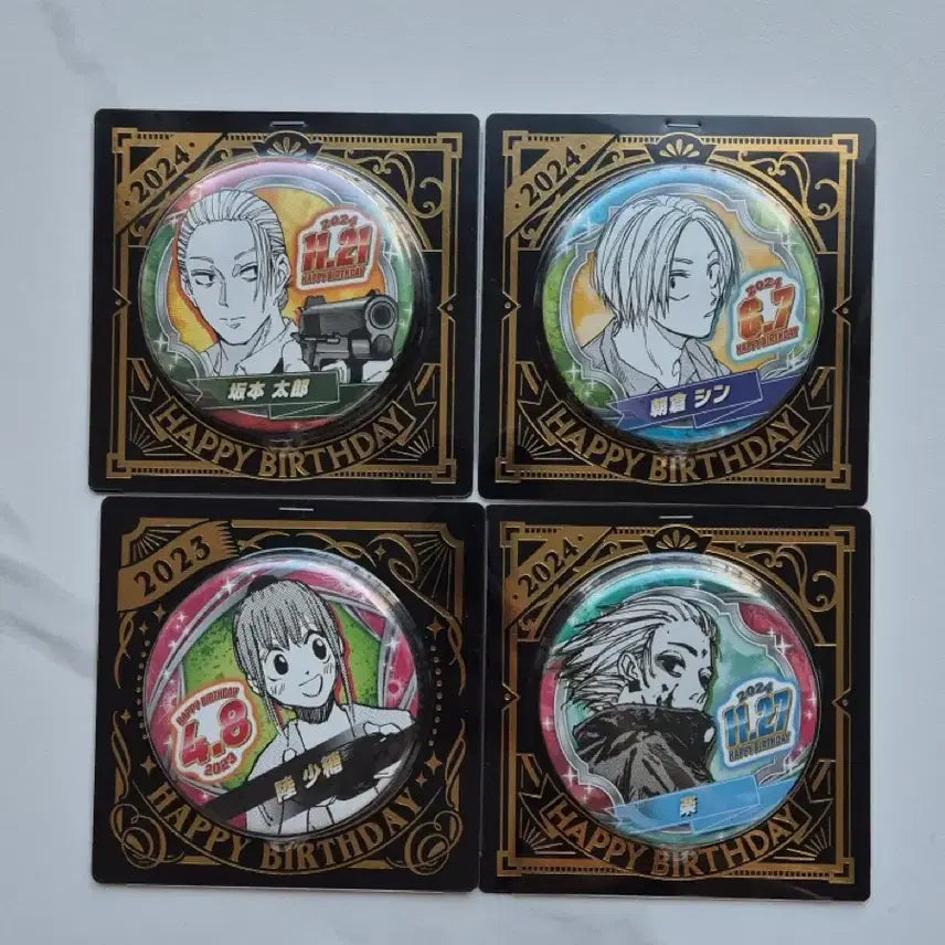 [BUNJANG] Sakamoto Days Birthday Can Badge Set 2024 Gaku Shin Taro / [미개봉] 사카모토데이즈 생일 캔뱃지 2024 가쿠 신 루 타로 사카데이