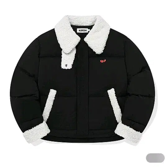[BUNJANG] Kirsh Cherry Fur Short Padded Jacket Black / 키르시 체리 퍼 숏패딩 블랙