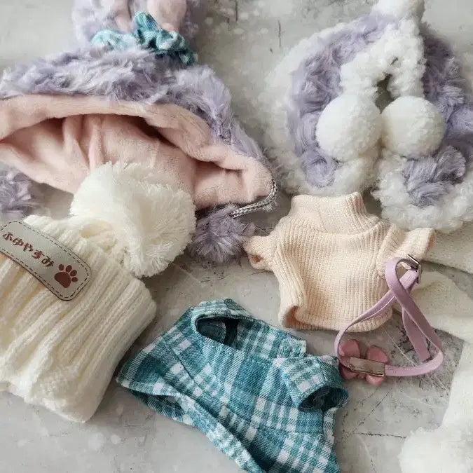 [BUNJANG] 15cm Puppy Wardrobe Winter Purple Rabbit Set (Unused) / 무속성 인형옷 15cm 퍼피옷장 겨울 보라 토끼 세트 미사용
