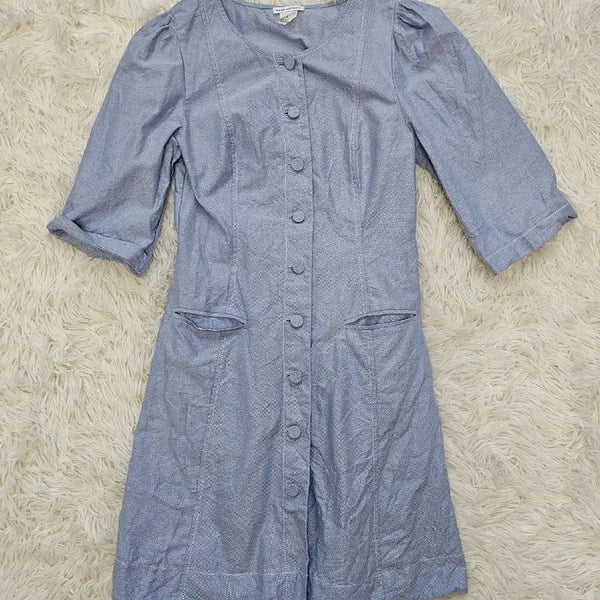 [BUNJANG] Club Monaco Light Blue Shirt Dress / 클럽모나코 셔츠 원피스 하늘색 80