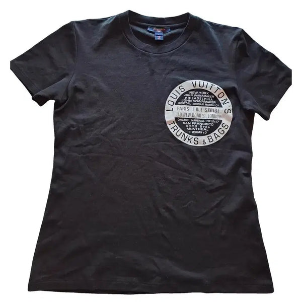 [BUNJANG] Louis Vuitton LV Logo Short Sleeve T-Shirt Black / (정품) 루이비통 LV 로고 반팔티 블랙