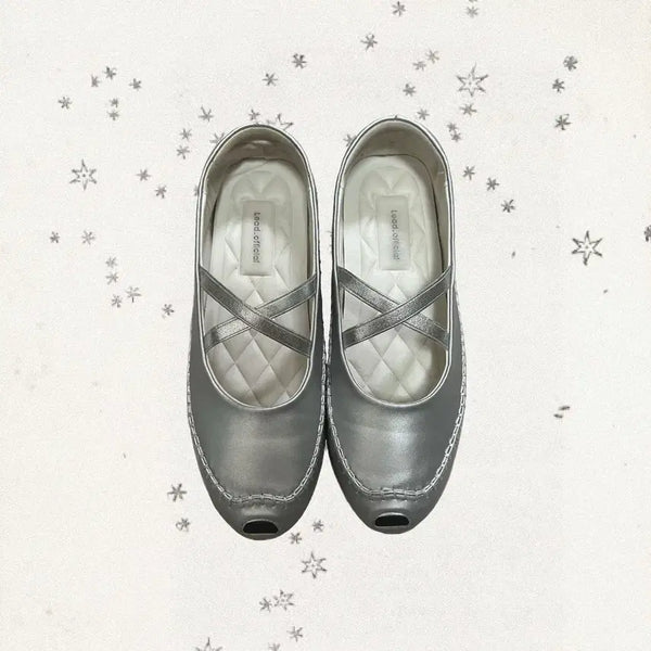 [BUNJANG] Vintage Silver Glitter Mary Jane Shoes / 빈티지 실버 글리터 메리제인