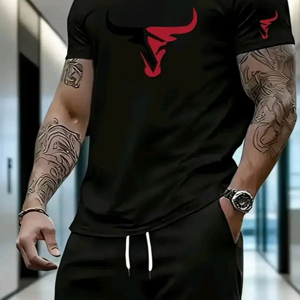 [BUNJANG] Black Bull Short Sleeve Training Set / 블랙 황소 반팔 트레이닝 세트