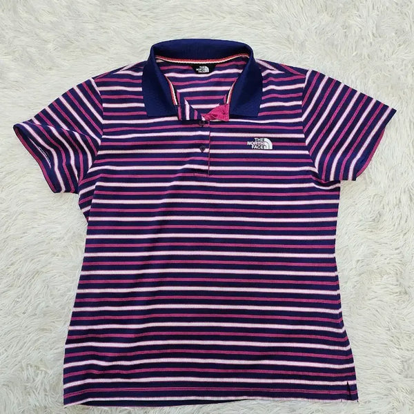 [BUNJANG] The North Face Stripe Short Sleeve Polo Shirt / 노스페이스 스트라이프 반팔 폴로티