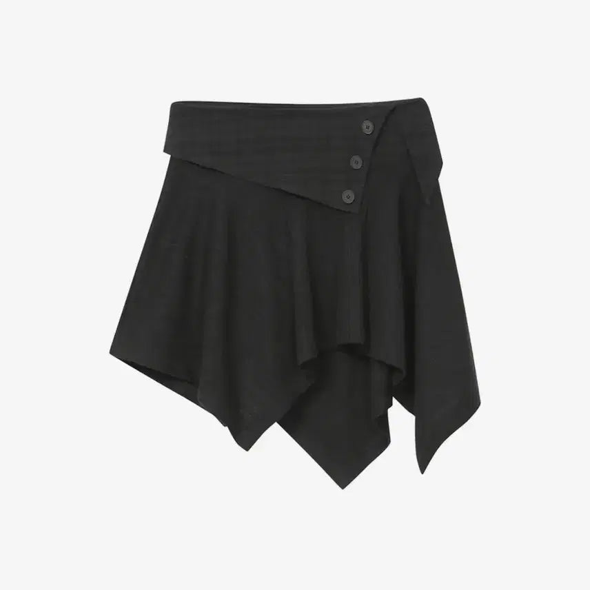 [BUNJANG] Miseki Seoul Unbalanced Flow Mini Skirt Black / 새상품) 미세키서울 Unbalanced flow mini skirt