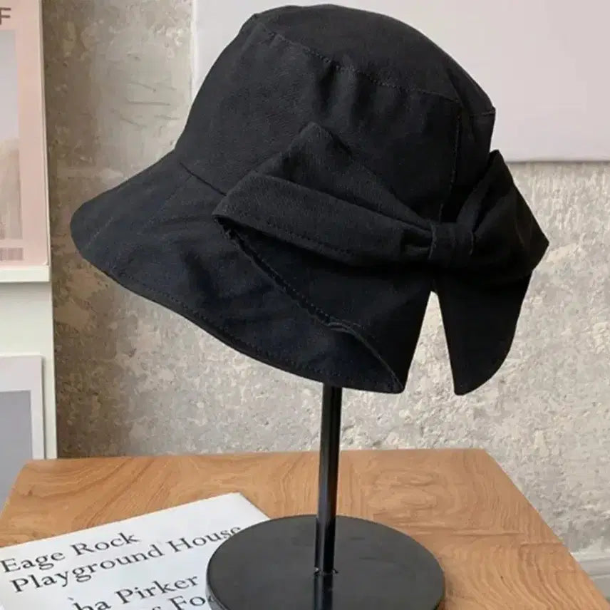 [BUNJANG] Black Ribbon Bucket Hat / 리본 버킷햇 블랙 여성 모자
