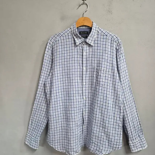 [BUNJANG] Massimo Dutti 100% Linen Check Shirt / 마시모두띠 100% 린넨 체크 셔츠 L