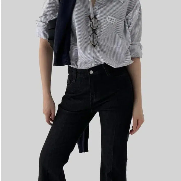[BUNJANG] Autumn Deep Relaxed Fit Bootcut Denim - Black / 어텀 딥레직기 부츠데님 블랙