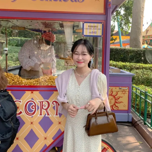 [BUNJANG] Taehyangojang Flower Pattern Long Dress Ivory / 태향옷장 플라워 패턴 롱 원피스 아이보리