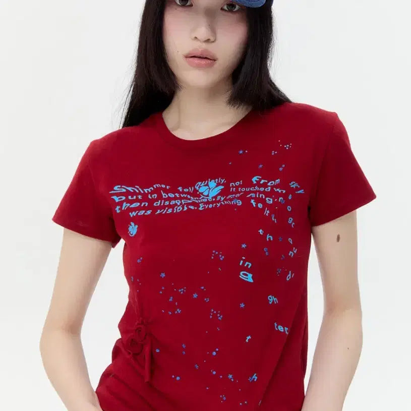 [BUNJANG] Type Service Glitter Short Sleeve T-Shirt / 타입서비스 글리터 반팔티 새상품